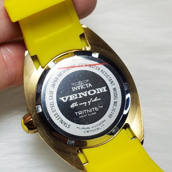 Invicta Watch Stainless Steel Silicone Gold Yellow Women Accessories Watch - Picture 14 of 16